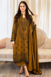 Urge - Winter 3PC Dhanak Embroidered Suit -